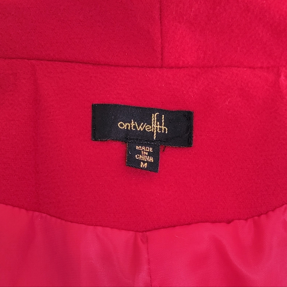 VINTAGE M Red Puff Sleeve Trench Coat - Picture 3 of 4
